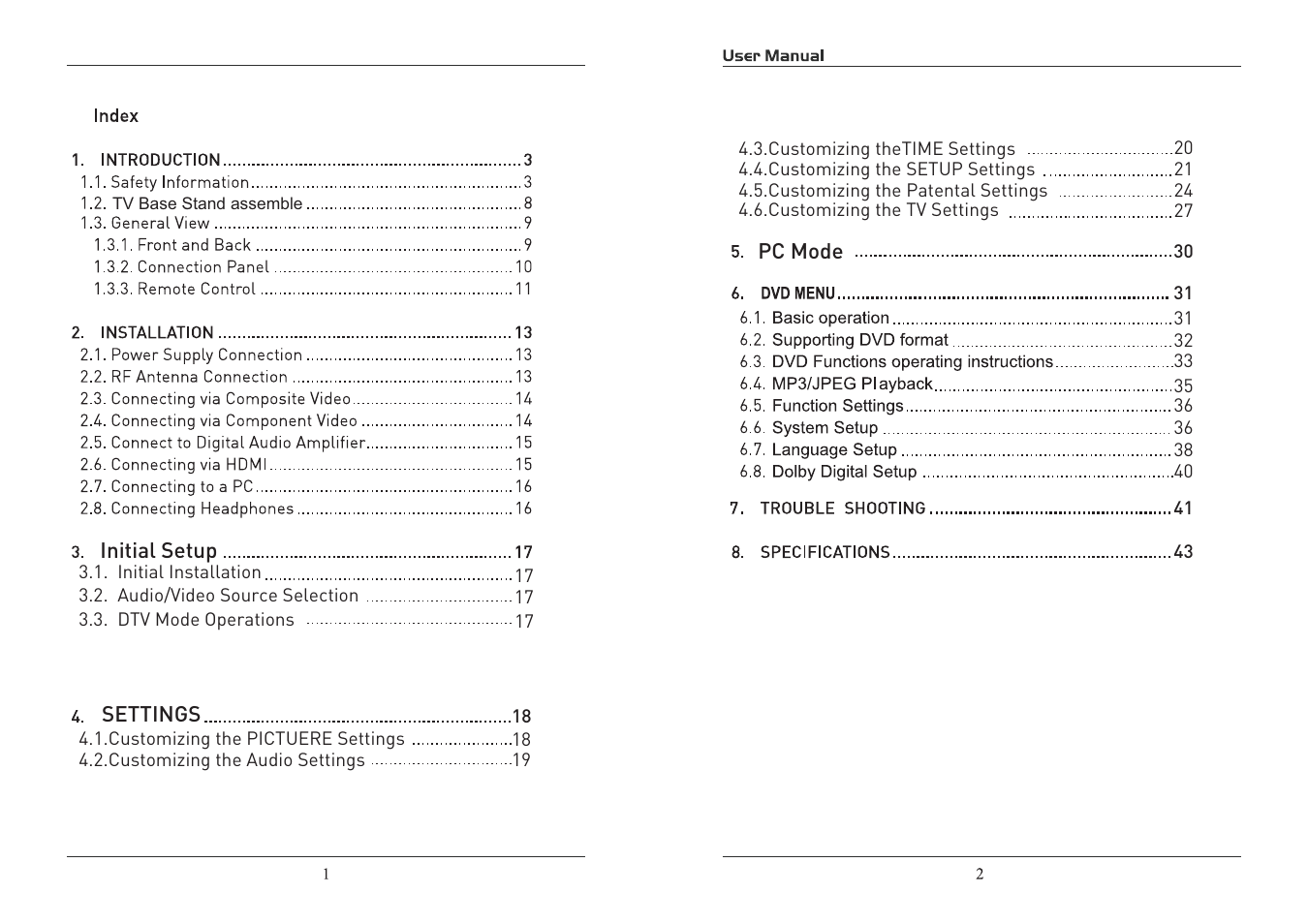 Curtis PLEDV1948A User Manual | Page 2 / 23