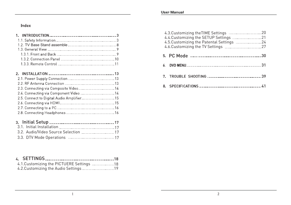 Curtis PLEDV2031A User Manual | Page 2 / 22