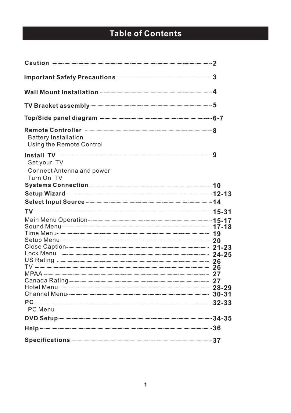 Curtis PLEDV2213A-C User Manual | Page 2 / 38