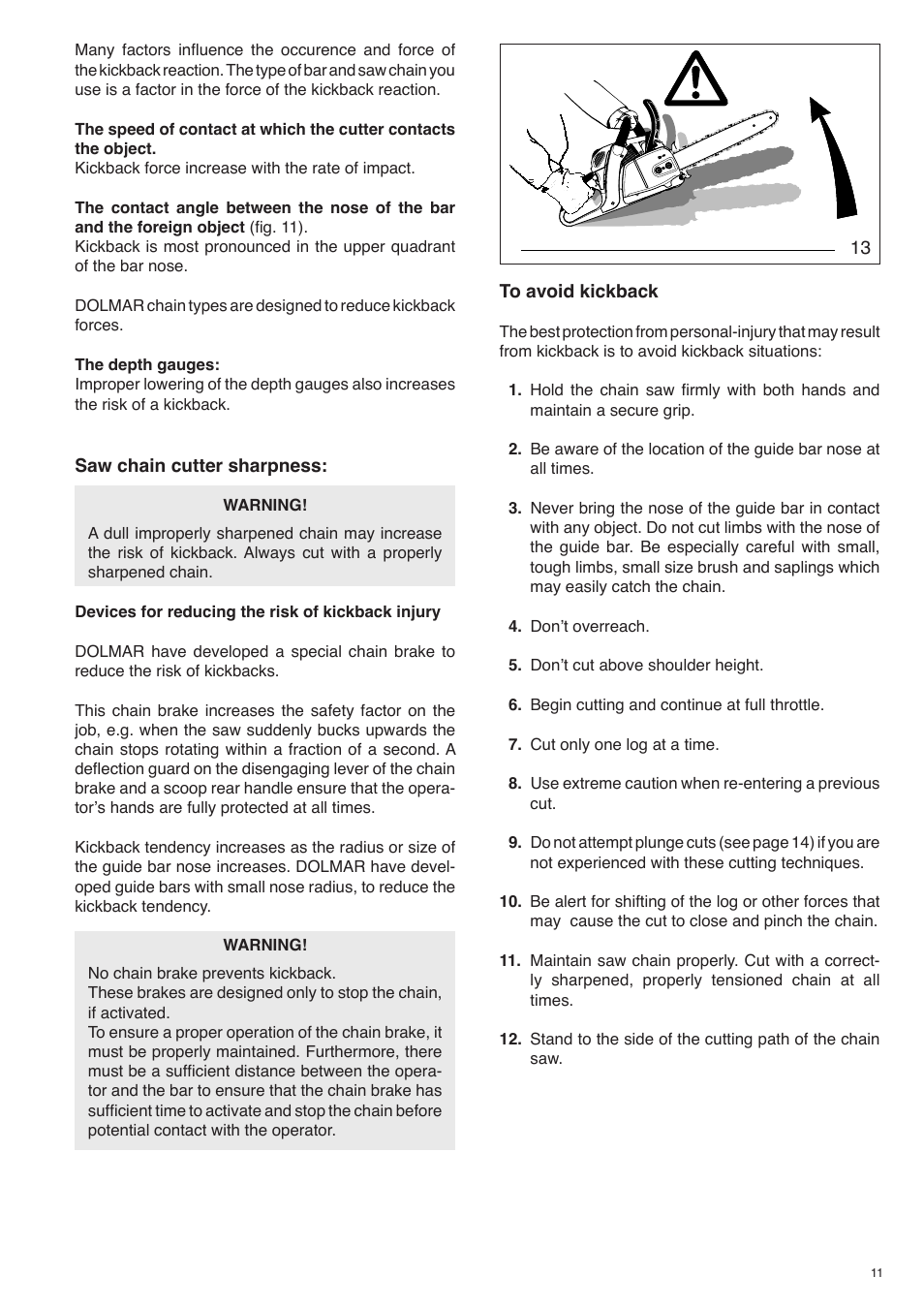 Dolmar PS-420 User Manual | Page 11 / 48