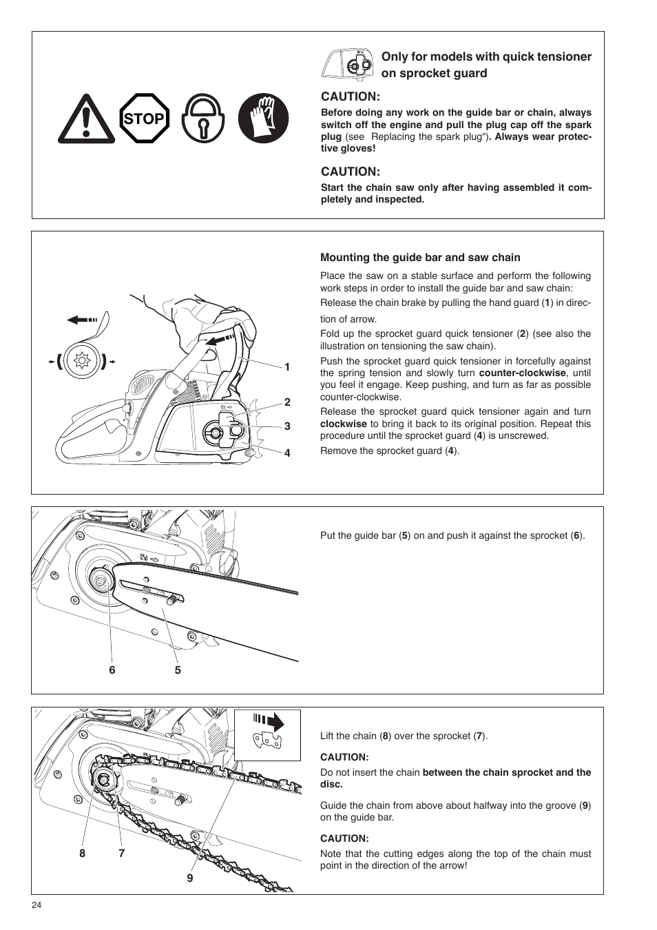 Stop | Dolmar PS-420 User Manual | Page 24 / 48