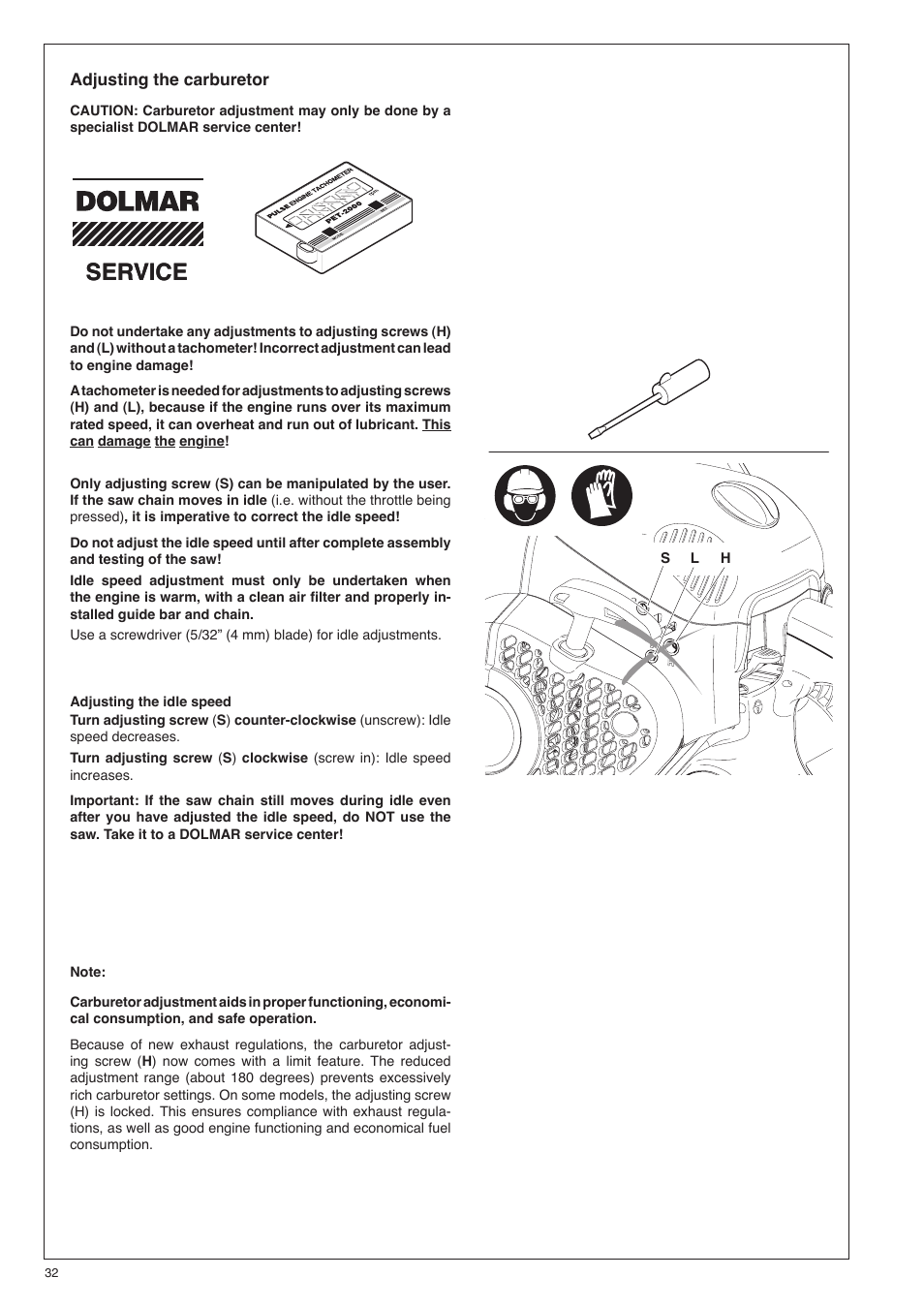 Service | Dolmar PS-420 User Manual | Page 32 / 48