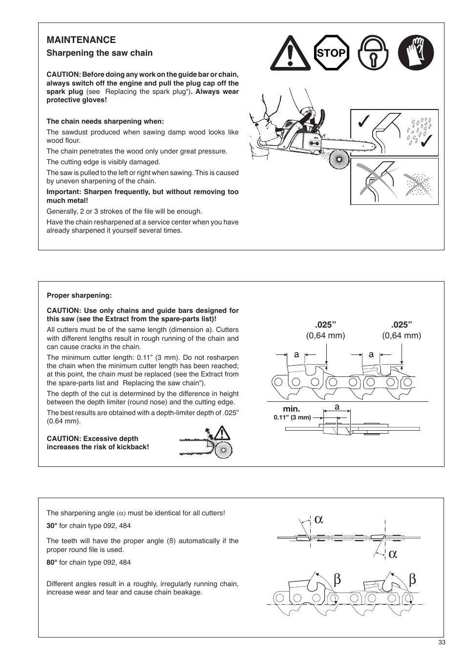 Αβ β, Stop | Dolmar PS-420 User Manual | Page 33 / 48