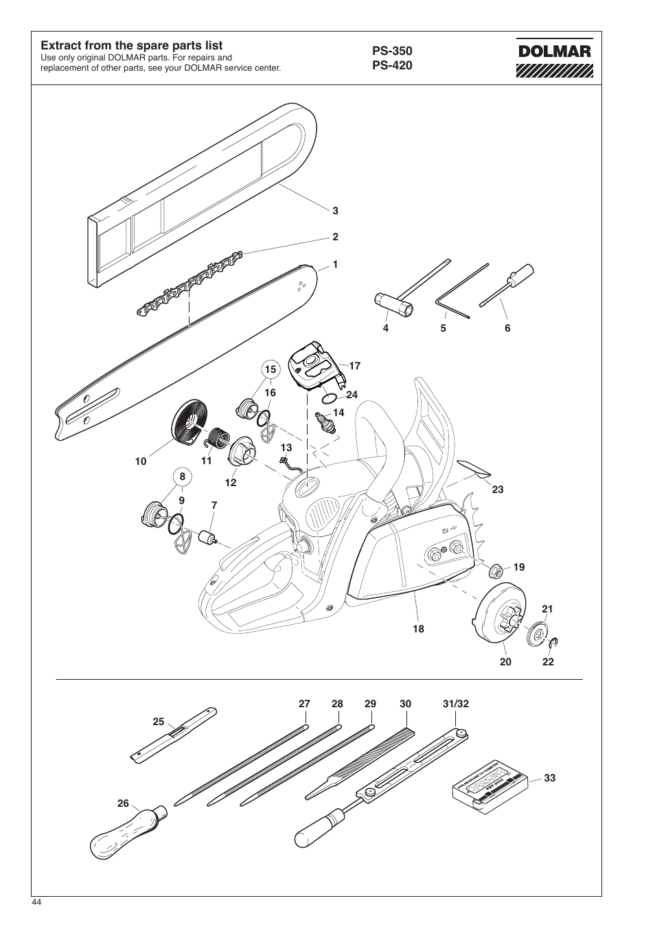 Dolmar PS-420 User Manual | Page 44 / 48