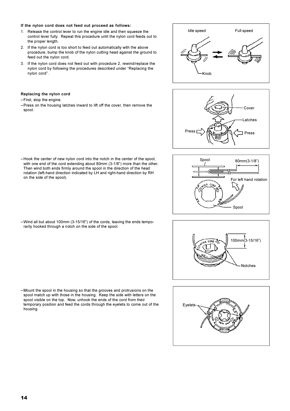 Dolmar String Trimmer Taille-Bordures Cortabordes MS-22C User Manual | Page 14 / 54
