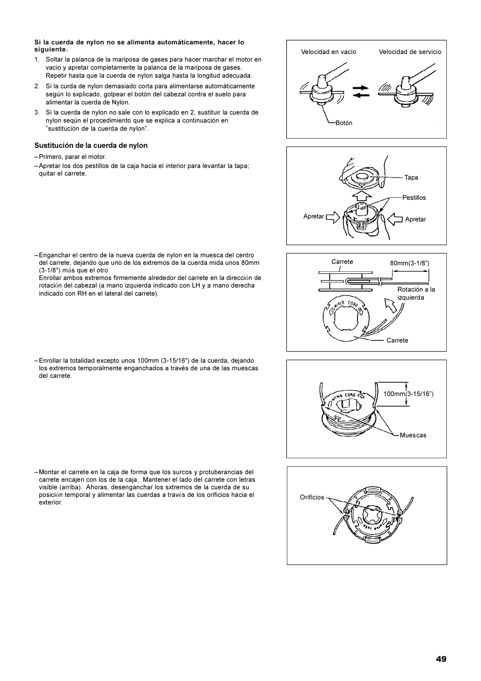 Dolmar String Trimmer Taille-Bordures Cortabordes MS-22C User Manual | Page 49 / 54