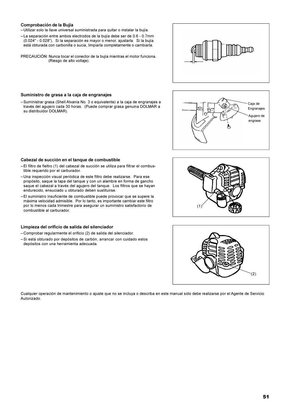 Dolmar String Trimmer Taille-Bordures Cortabordes MS-22C User Manual | Page 51 / 54