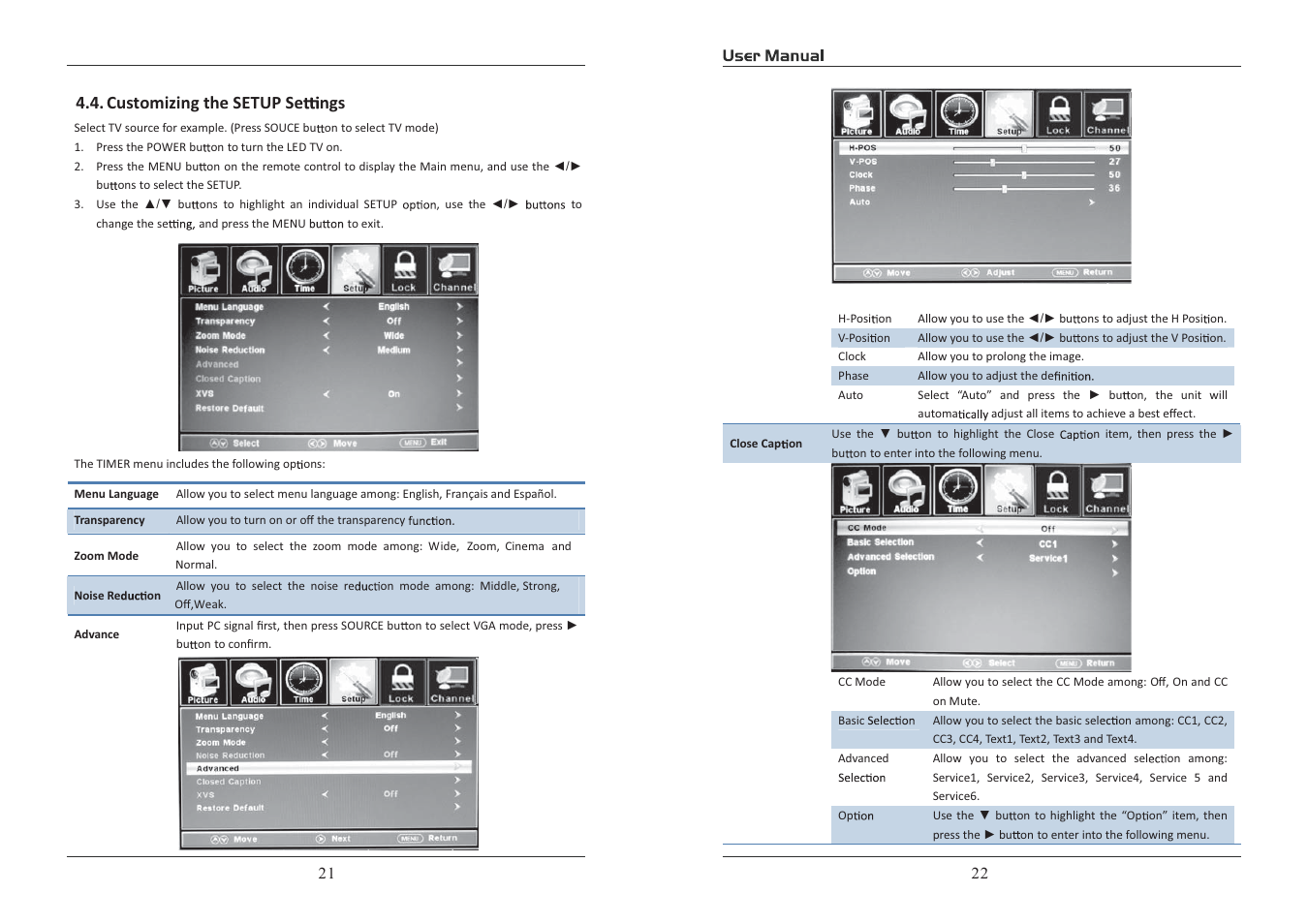 Customizing the setup se ngs 4.4 | Curtis RLDED3950A-C User Manual | Page 12 / 18