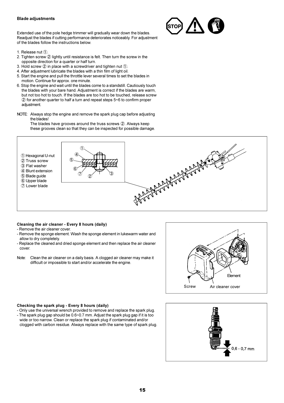 Dolmar POLE HEDGE MH-2556 User Manual | Page 15 / 54