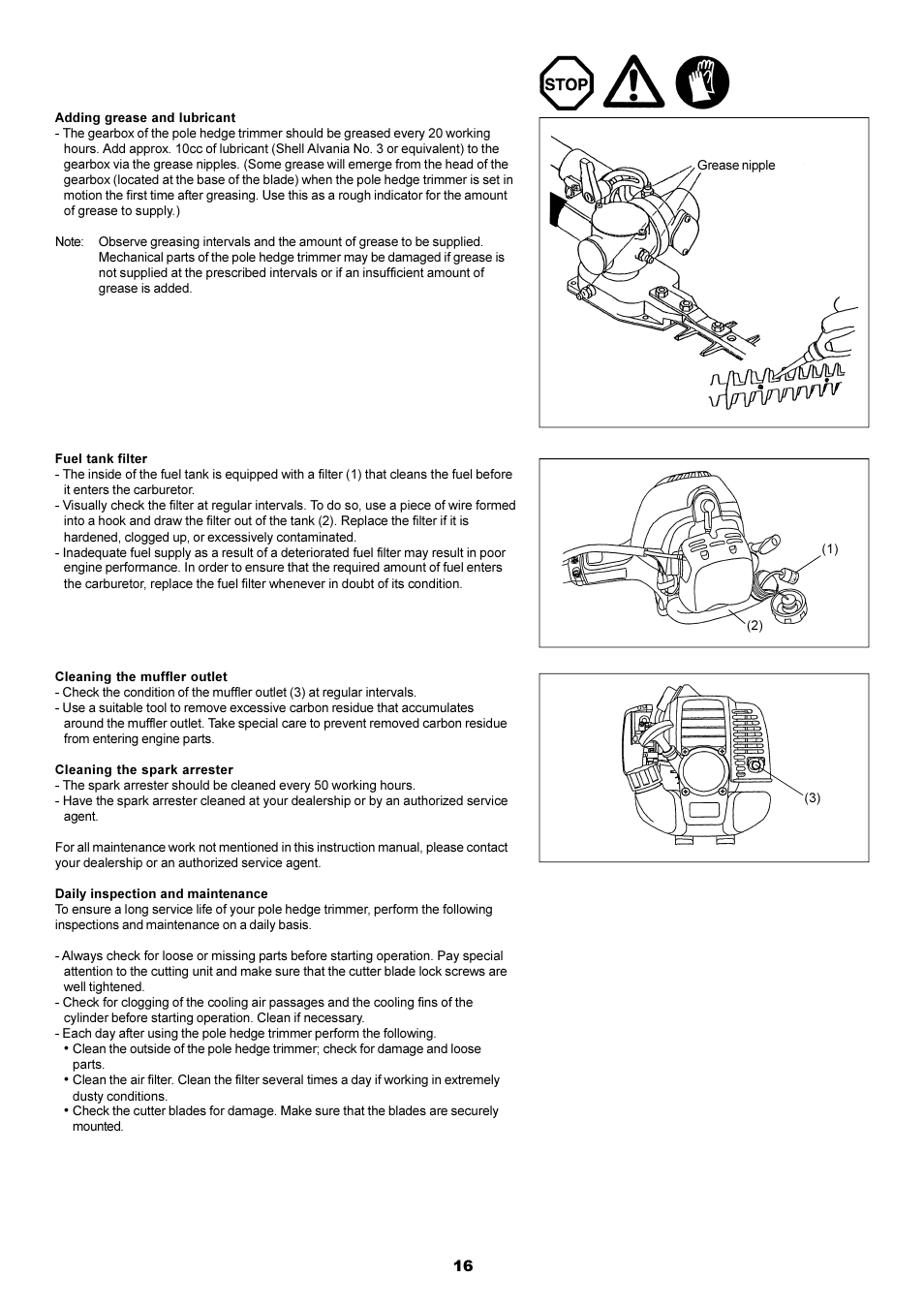 Dolmar POLE HEDGE MH-2556 User Manual | Page 16 / 54