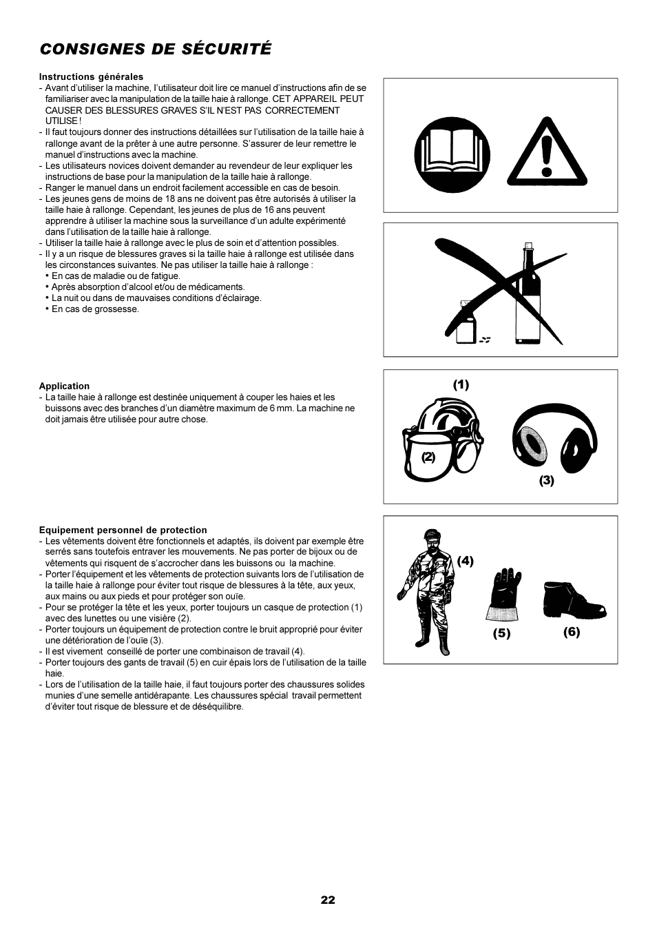 Consignes de sécurité | Dolmar POLE HEDGE MH-2556 User Manual | Page 22 / 54
