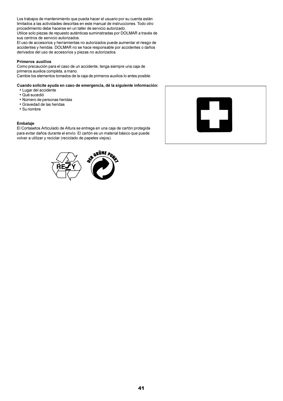 Dolmar POLE HEDGE MH-2556 User Manual | Page 41 / 54
