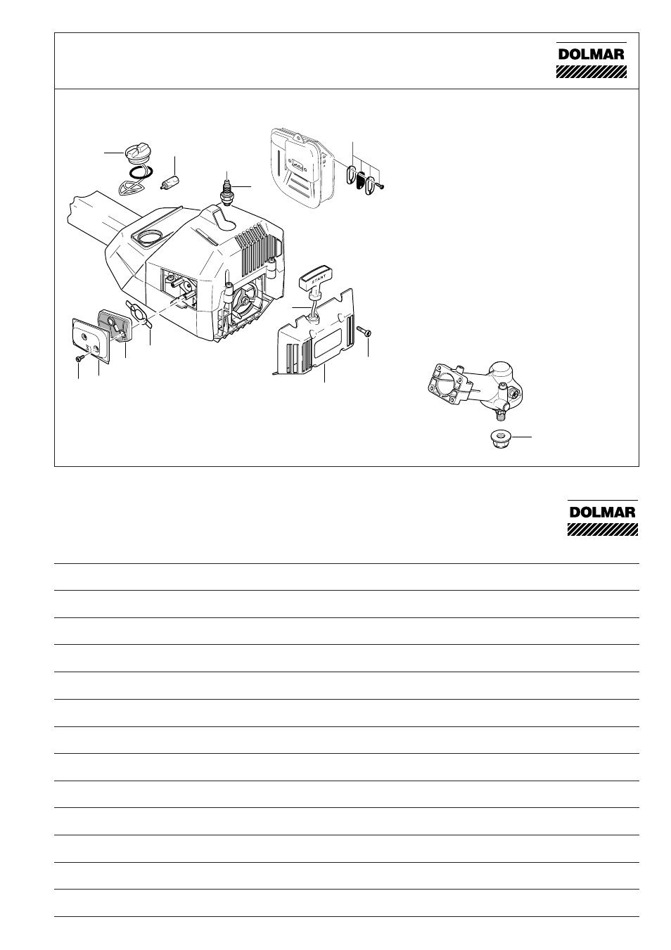 Extract from the spare parts list | Dolmar MS-3310 User Manual | Page 25 / 74