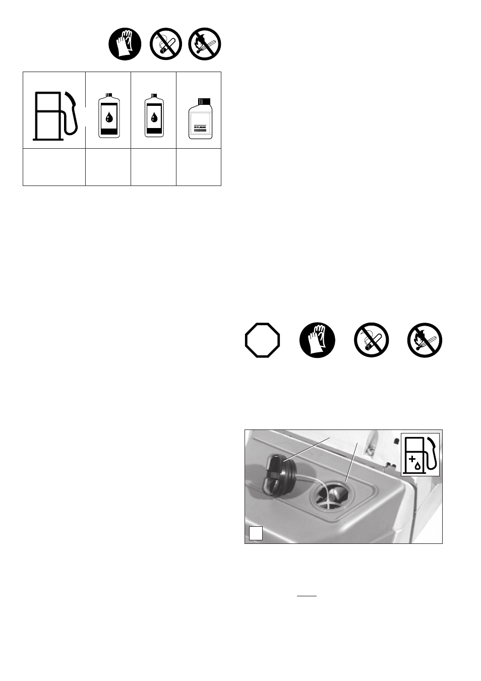 Stop, Remplissage du réservoir, Mélage carburant | B2 1, Stockage du carburant | Dolmar MS-3310 User Manual | Page 38 / 74