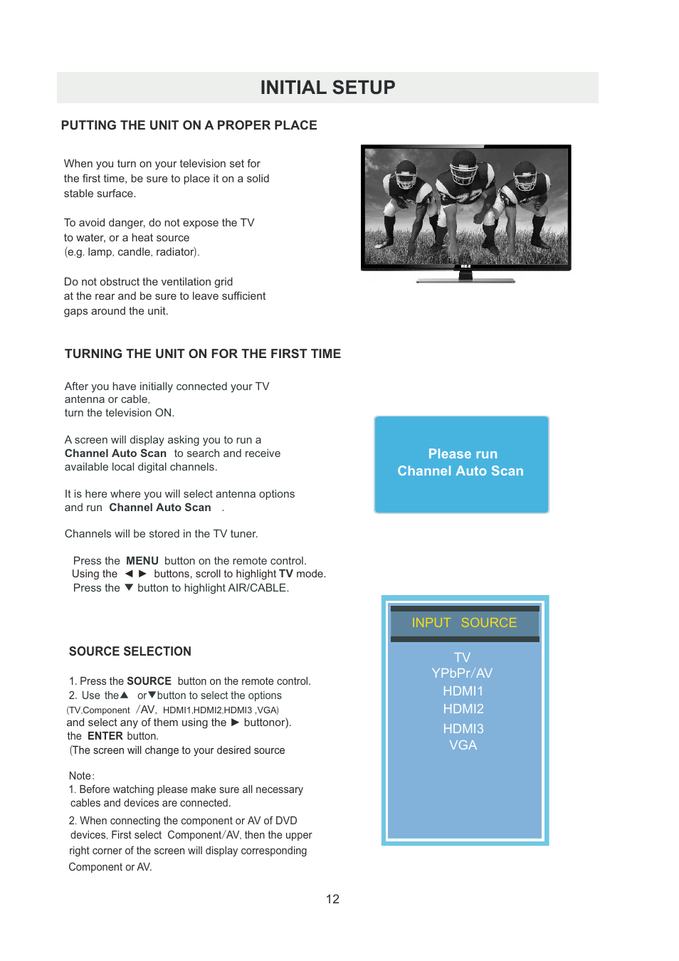 页 15, Initial setup | Curtis RLDED5078A-B User Manual | Page 15 / 33