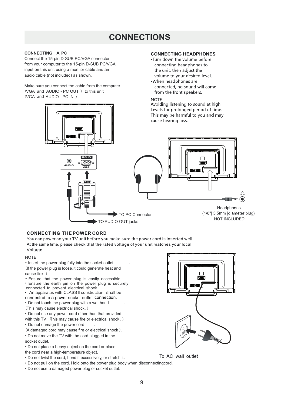 Connections | Curtis RLDED5099-UHD User Manual | Page 12 / 33