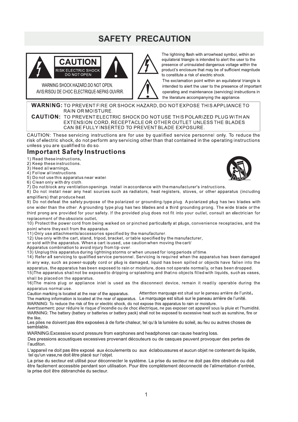 Safety precaution | Curtis RLDED5099-UHD User Manual | Page 4 / 33
