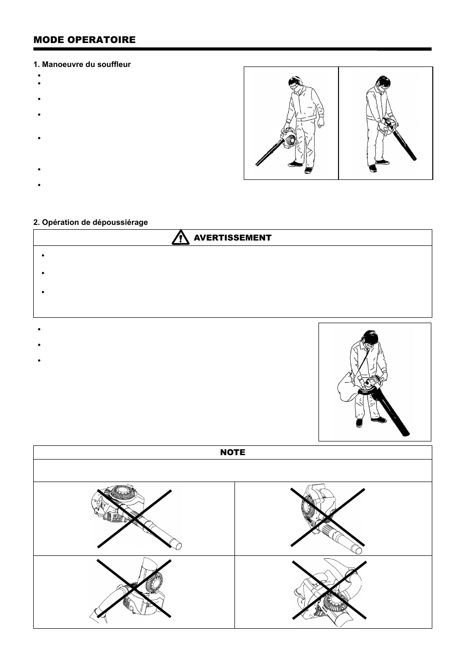 Mode operatoire | Dolmar PB-251.4 User Manual | Page 31 / 64