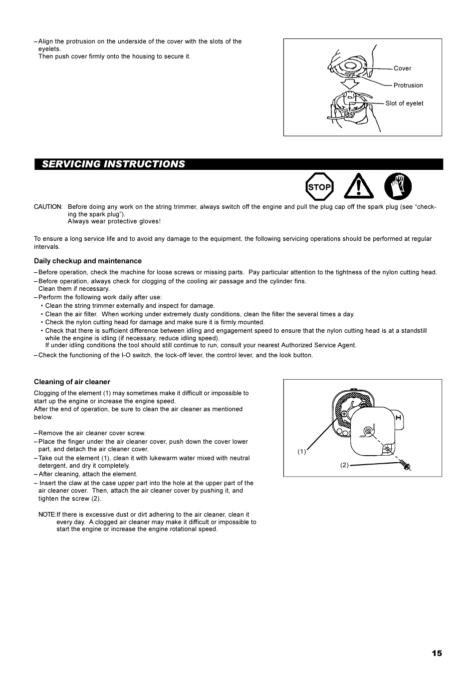 Servicing instructions | Dolmar MS-22C User Manual | Page 15 / 53