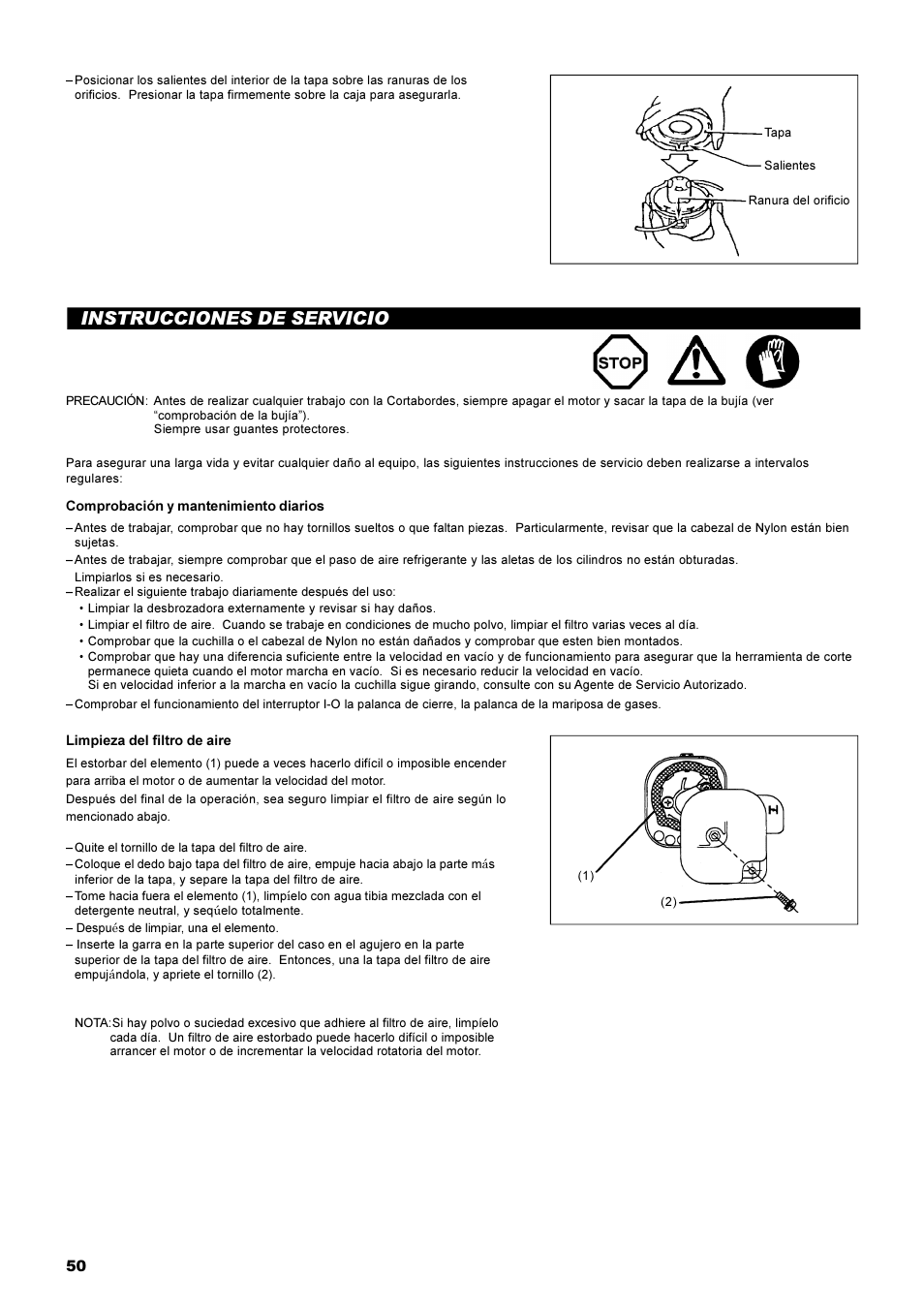 Instrucciones de servicio | Dolmar MS-22C User Manual | Page 50 / 53