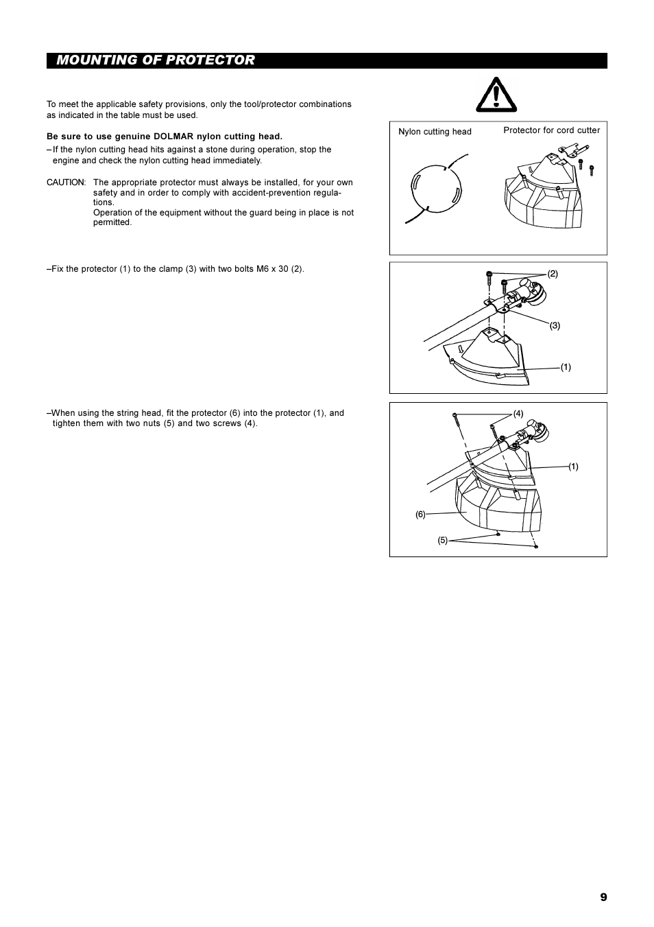 Mounting of protector | Dolmar MS-22C User Manual | Page 9 / 53