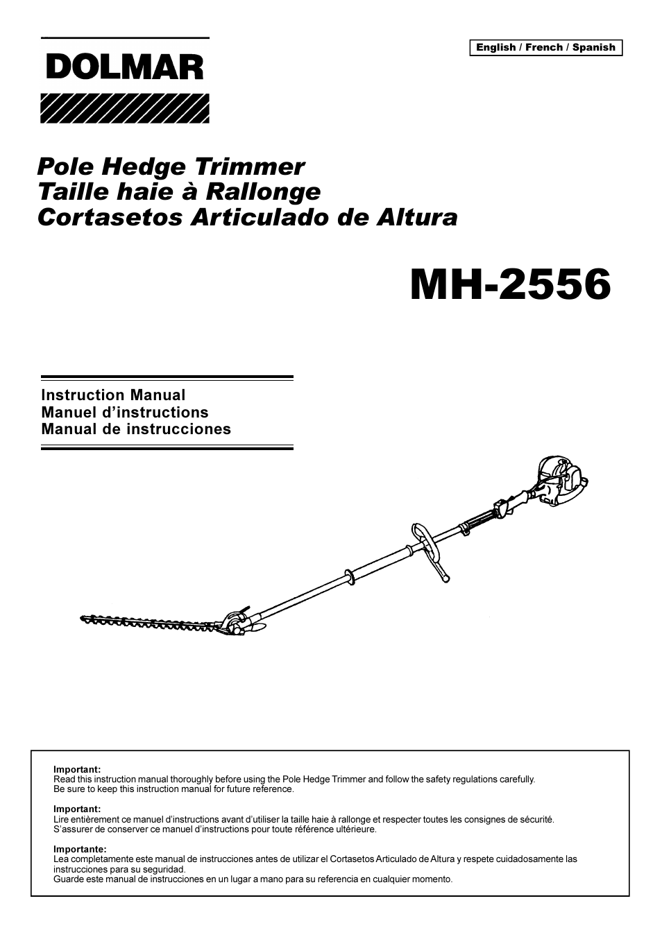 Dolmar Pole Hedge Trimmer MH-2556 User Manual | 54 pages