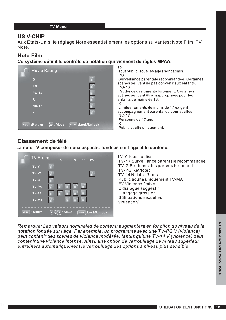 Classement de télé | Curtis PLEDV1520A-B User Manual | Page 19 / 25