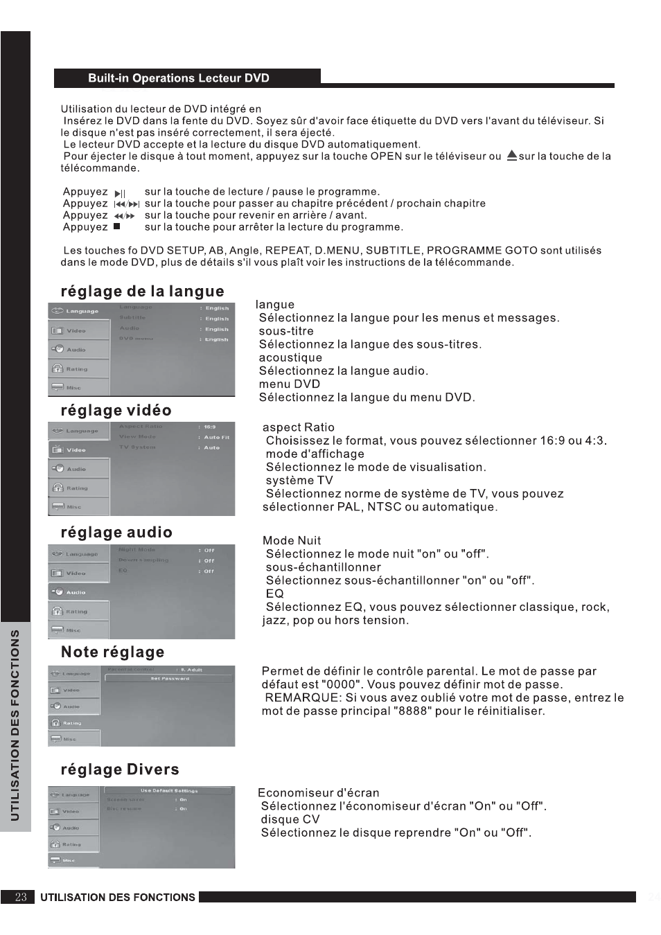 Setup | Curtis PLEDV1520A-B User Manual | Page 24 / 25