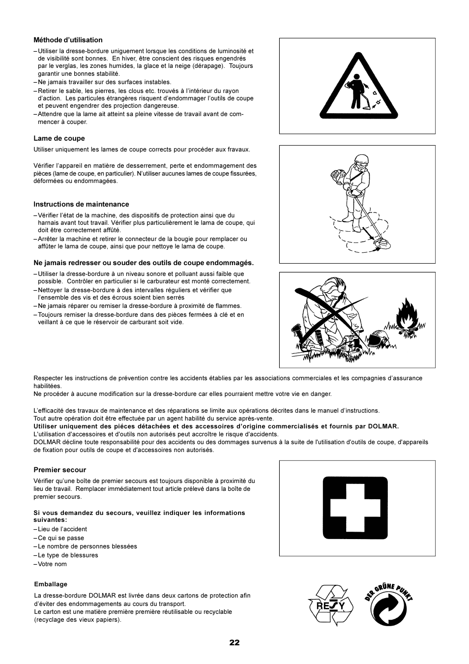 Dolmar EDGING TRIMMER PE-251 User Manual | Page 22 / 48