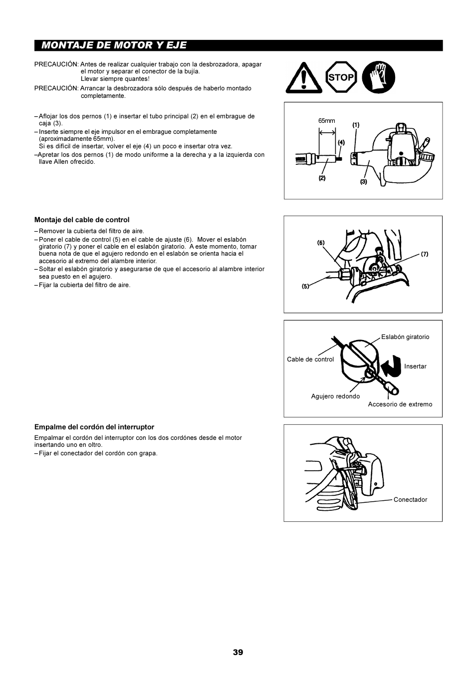 Montaje de motor y eje | Dolmar EDGING TRIMMER PE-251 User Manual | Page 39 / 48