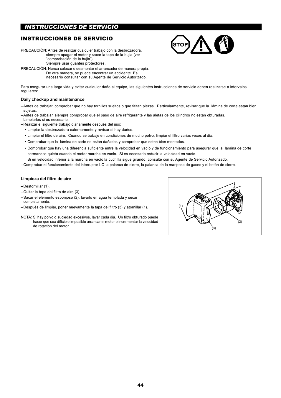 Instrucciones de servicio | Dolmar EDGING TRIMMER PE-251 User Manual | Page 44 / 48