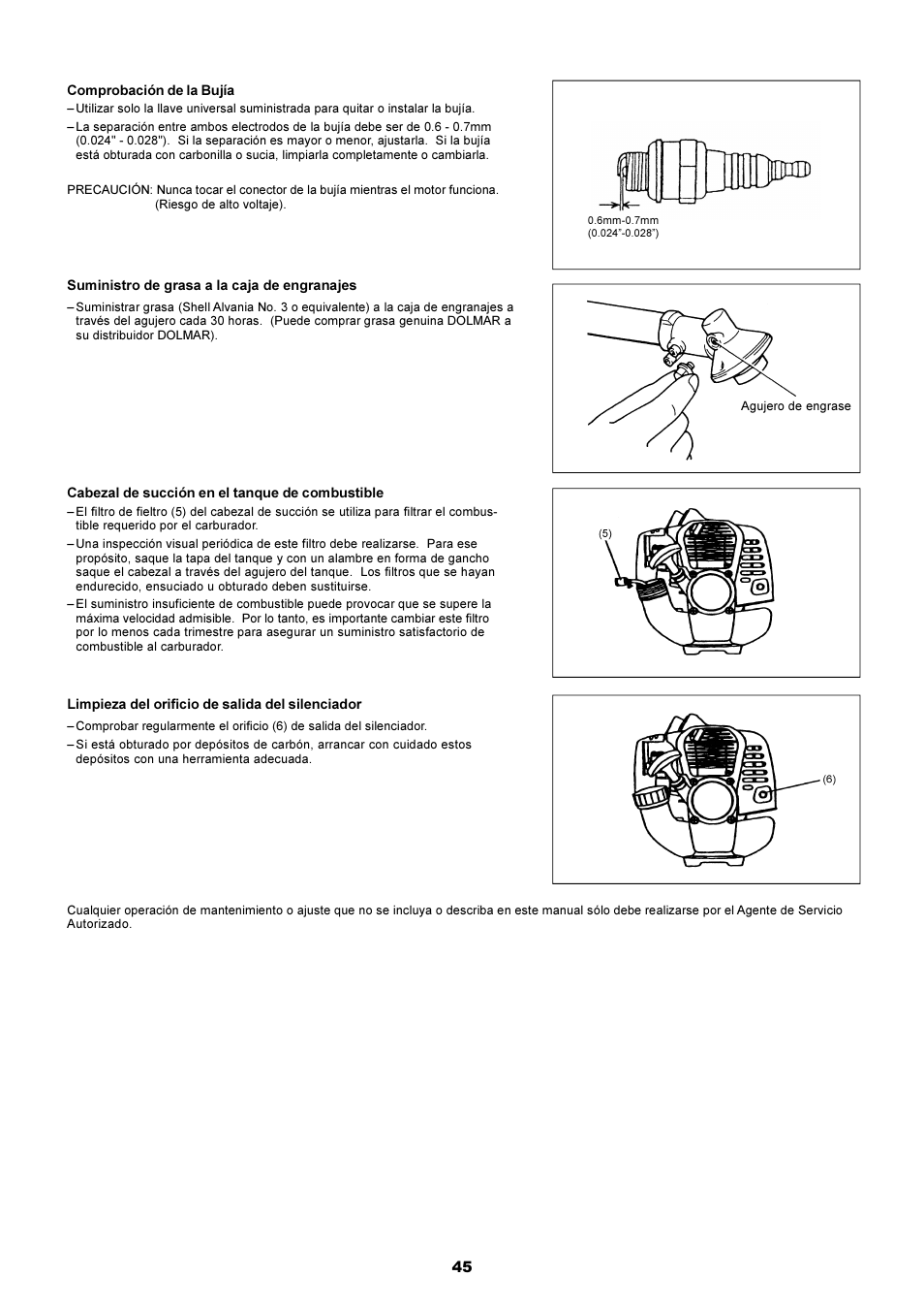 Dolmar EDGING TRIMMER PE-251 User Manual | Page 45 / 48