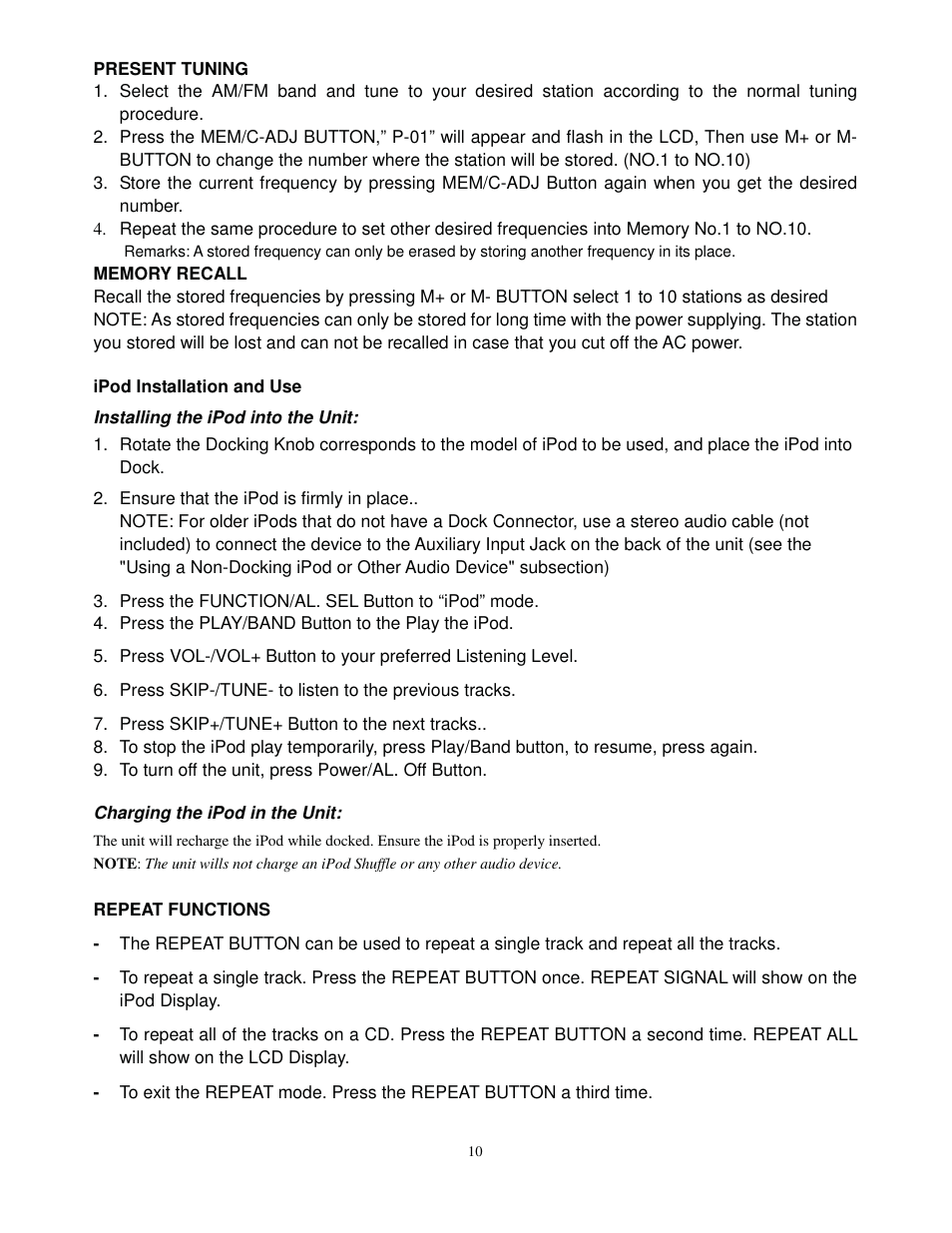 Curtis IP1005BUK User Manual | Page 10 / 11