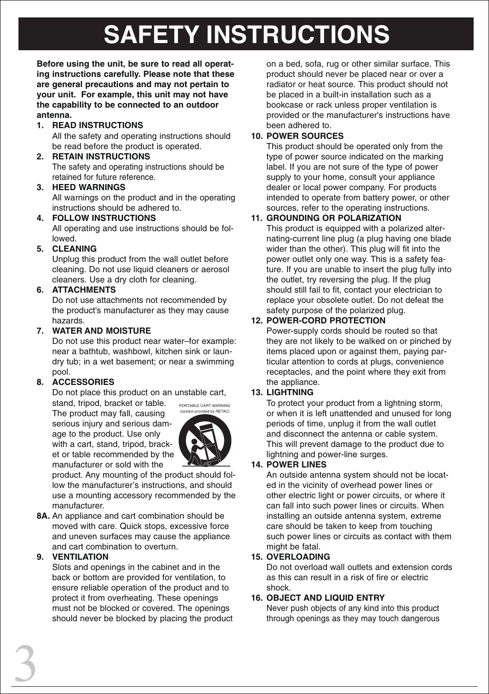 Safety instructions | Curtis IP1006UK User Manual | Page 3 / 15