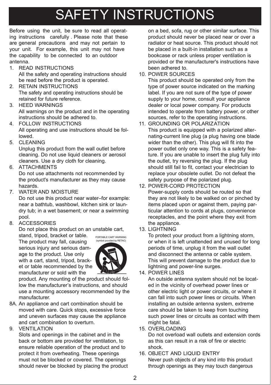 Safety instructions | Curtis IP1035 User Manual | Page 3 / 15