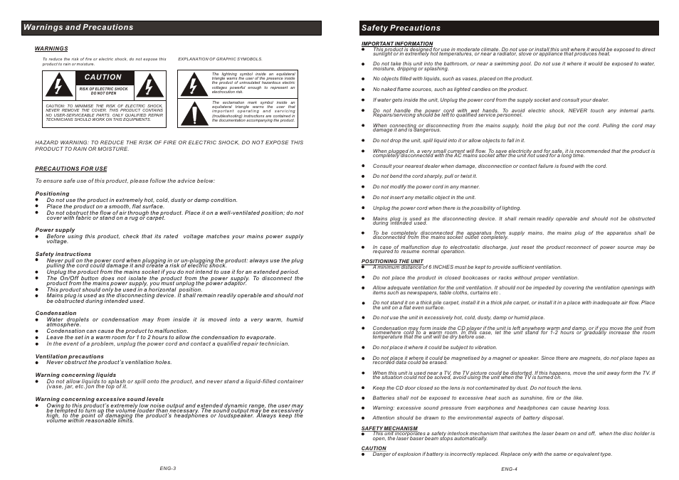 頁面 2, Safety precautions, Warnings and precautions | Curtis IP1134UK User Manual | Page 2 / 7