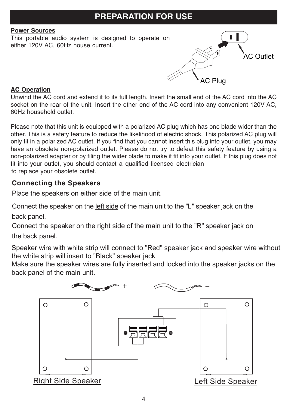 Preparation for use | Curtis IP1490 User Manual | Page 5 / 21