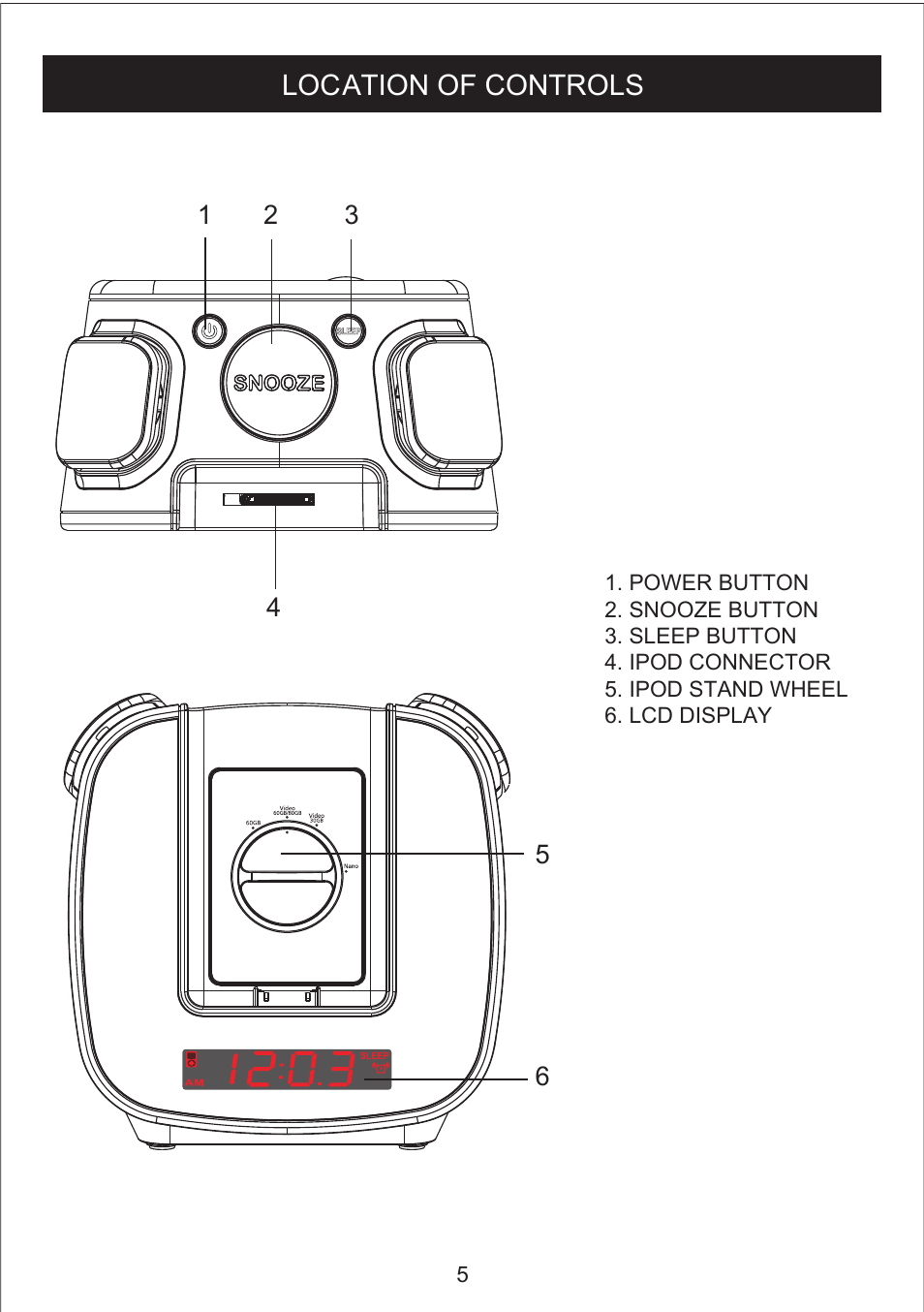Location of controls | Curtis IP205 User Manual | Page 6 / 10