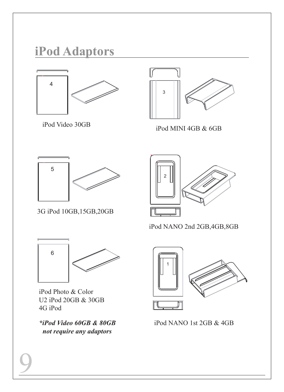 Ipod adaptors | Curtis IP9012 User Manual | Page 9 / 20