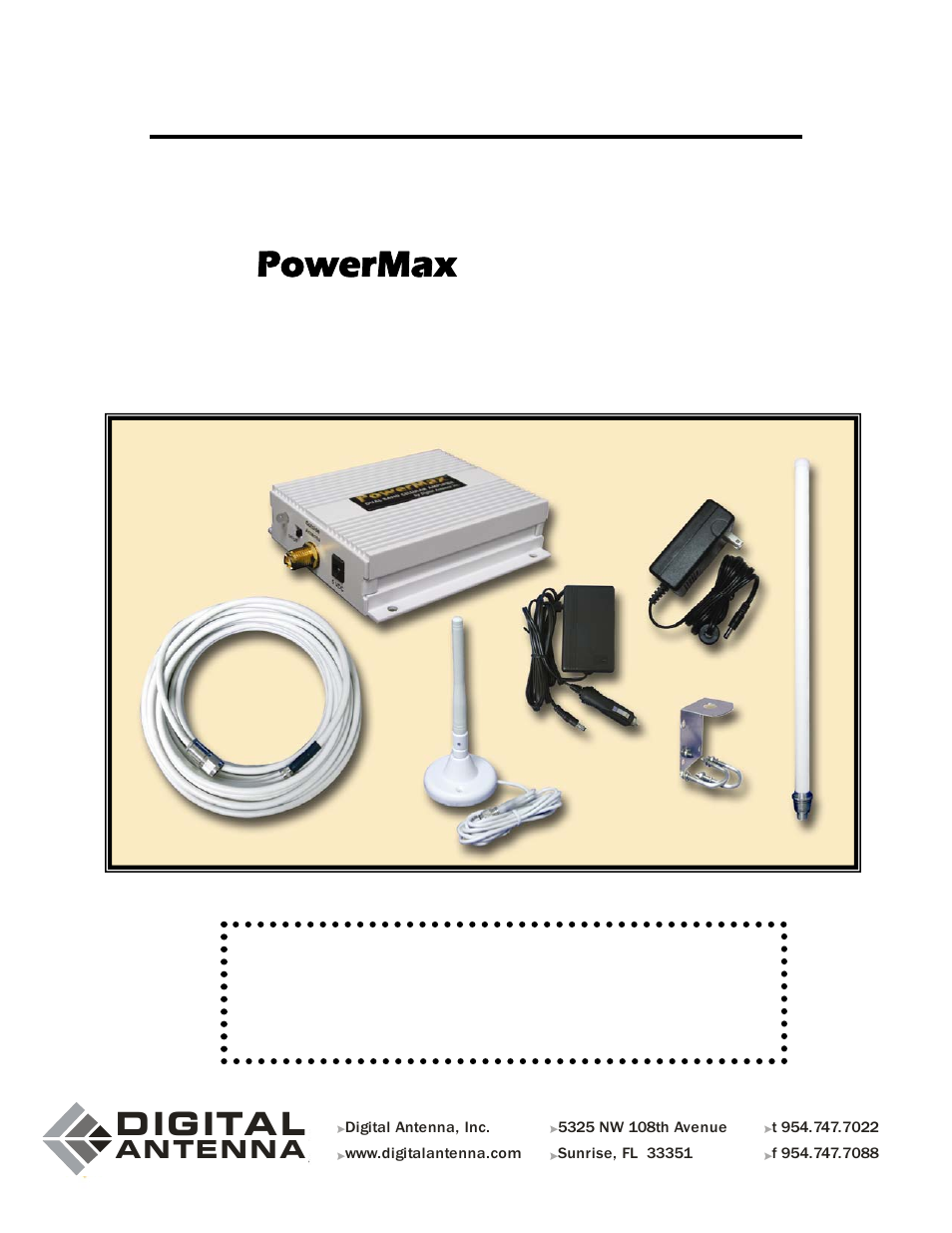 Digital Antenna POWERMAX 4KSBR-50U User Manual | 16 pages