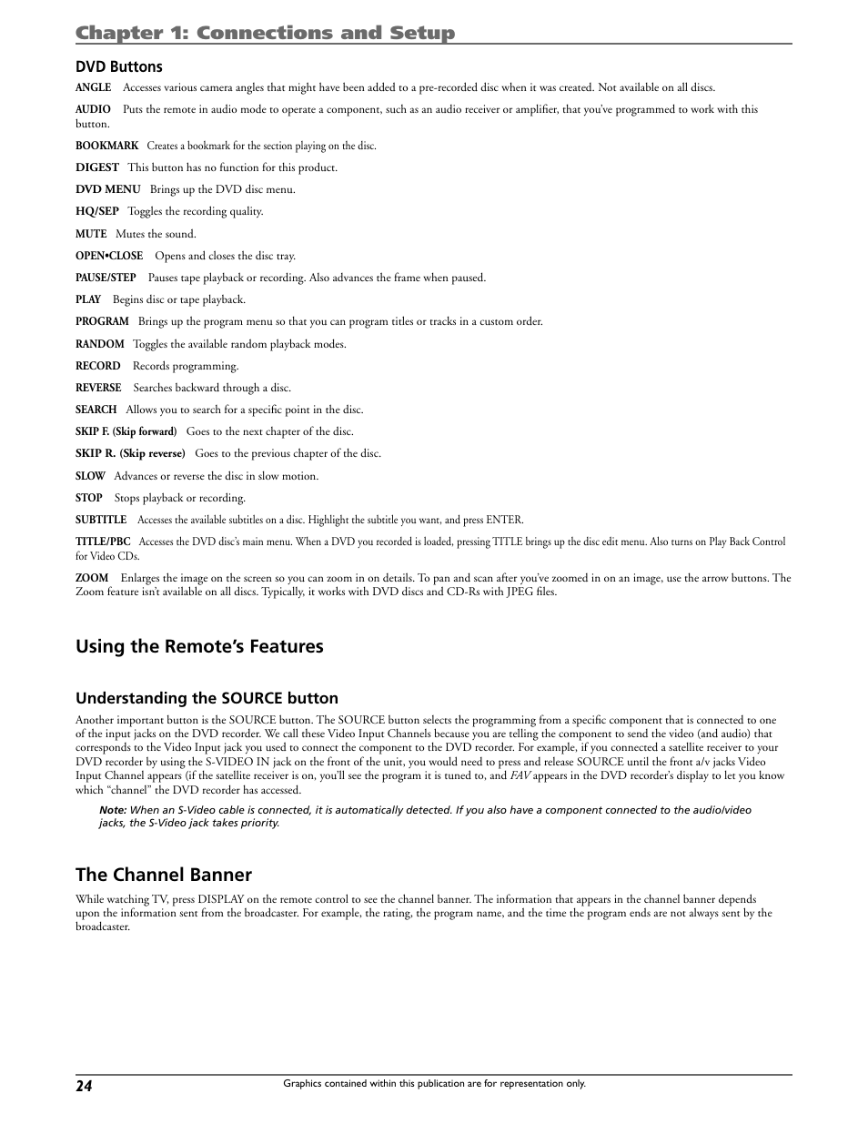 Chapter 1: connections and setup, Using the remote’s features, The channel banner | Curtis DRC8320N User Manual | Page 26 / 48