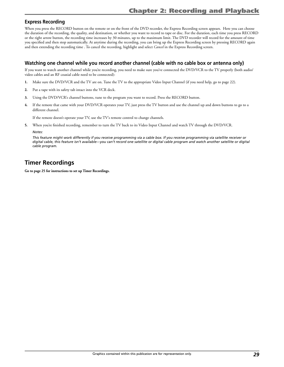 Chapter 2: recording and playback, Timer recordings | Curtis DRC8320N User Manual | Page 31 / 48