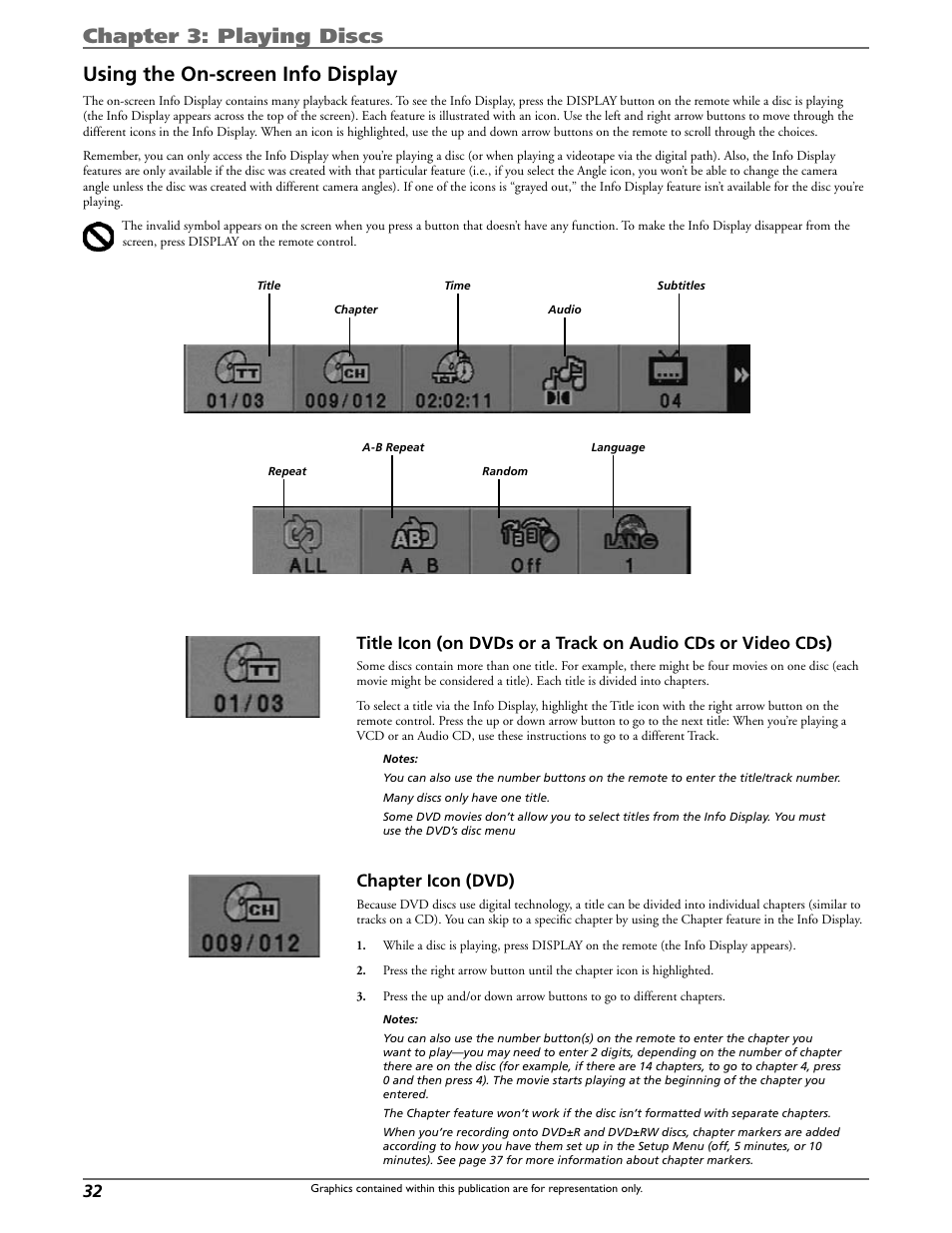 Chapter icon (dvd) | Curtis DRC8320N User Manual | Page 34 / 48