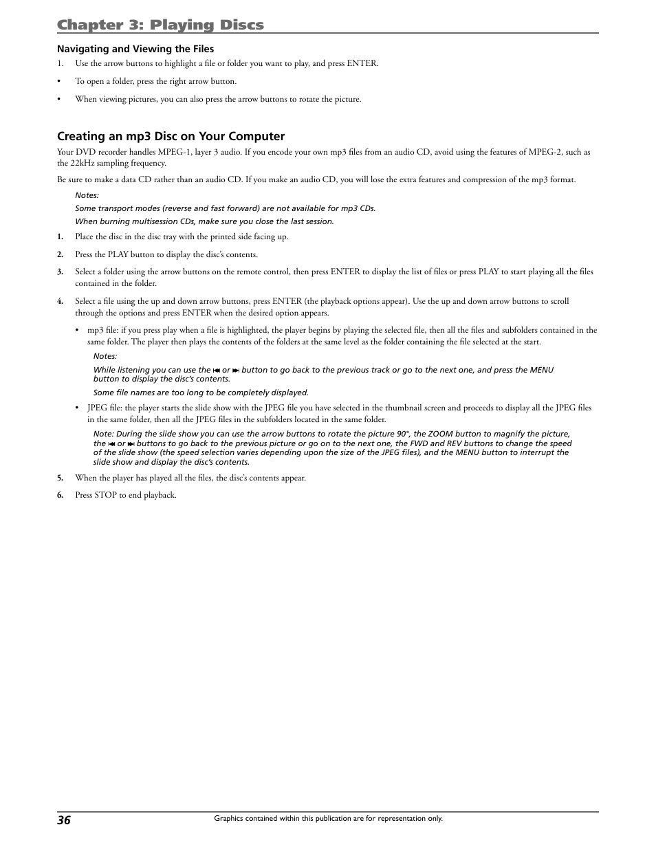 Chapter 3: playing discs, Creating an mp3 disc on your computer | Curtis DRC8320N User Manual | Page 38 / 48