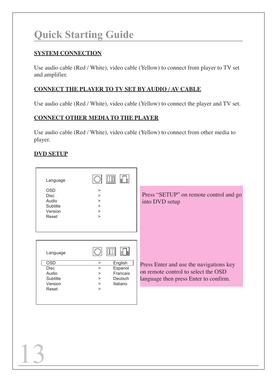 Quick starting guide | Curtis IP9844 User Manual | Page 13 / 24