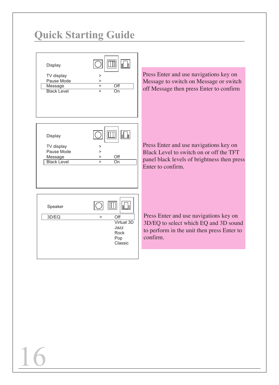 Quick starting guide | Curtis IP9844 User Manual | Page 16 / 24