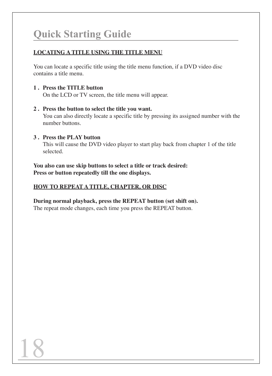Quick starting guide | Curtis IP9844 User Manual | Page 18 / 24
