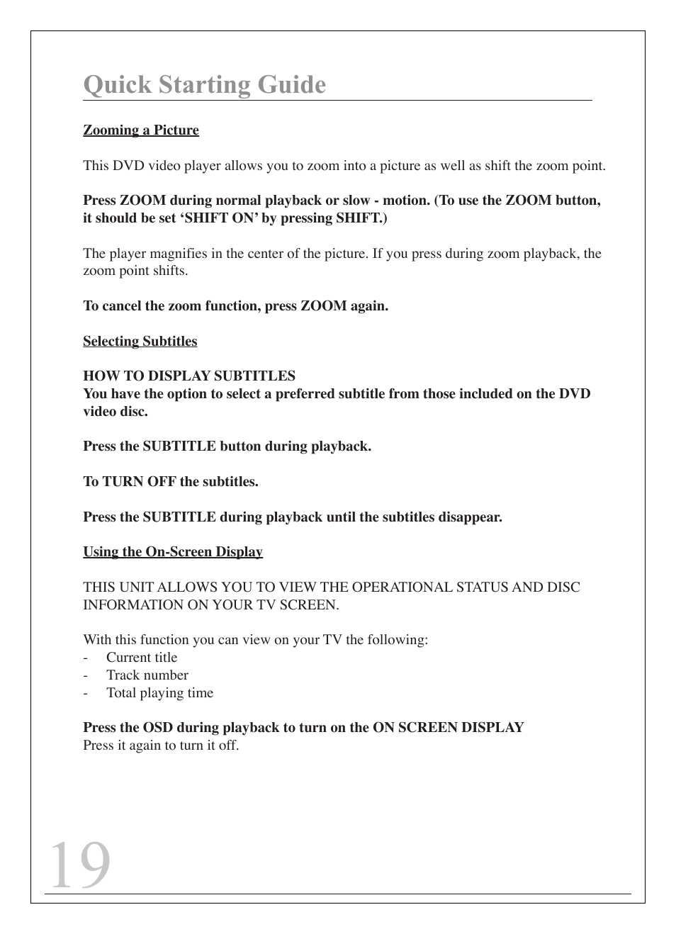 Quick starting guide | Curtis IP9844 User Manual | Page 19 / 24