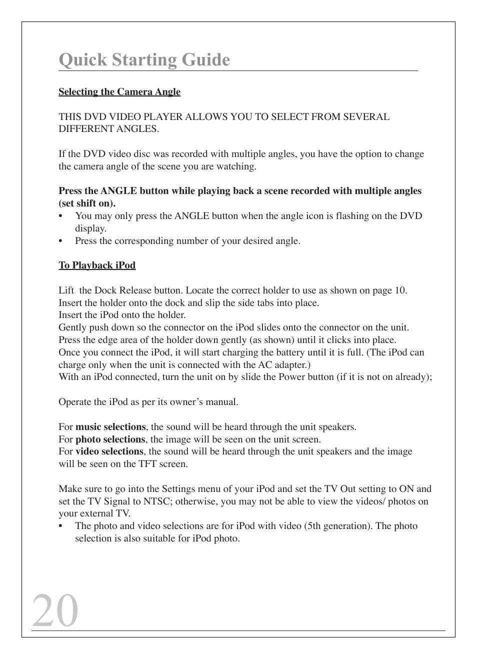 Quick starting guide | Curtis IP9844 User Manual | Page 20 / 24