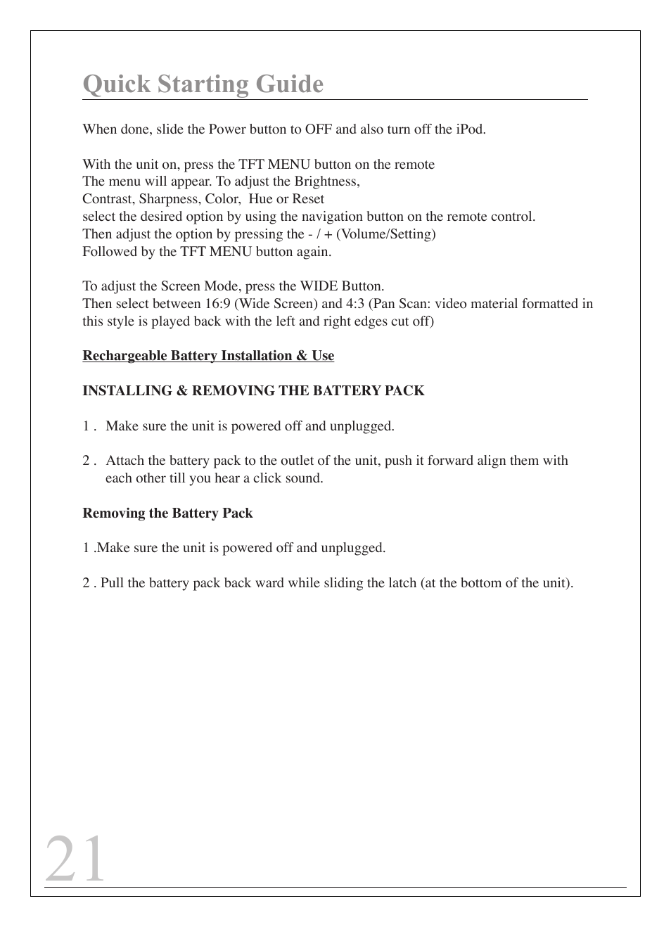Quick starting guide | Curtis IP9844 User Manual | Page 21 / 24